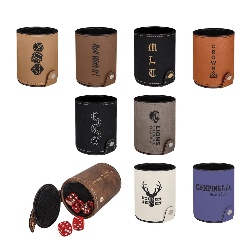Leather Dice Cup Personalization Available